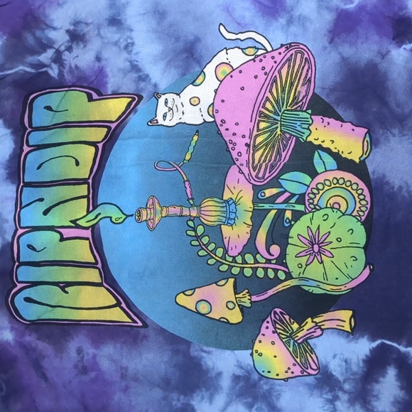 RipNDip Psychedelic Nermal Pocket Tee Adult M Blue Purple Lightning Tie Dye - Picture 4 of 9